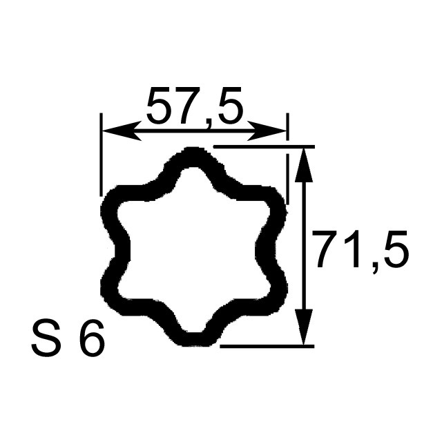 Machoire 50X118 Tube Etoile S6 57,5X71,5 le 13 L:133 référence fournisseur 256244
